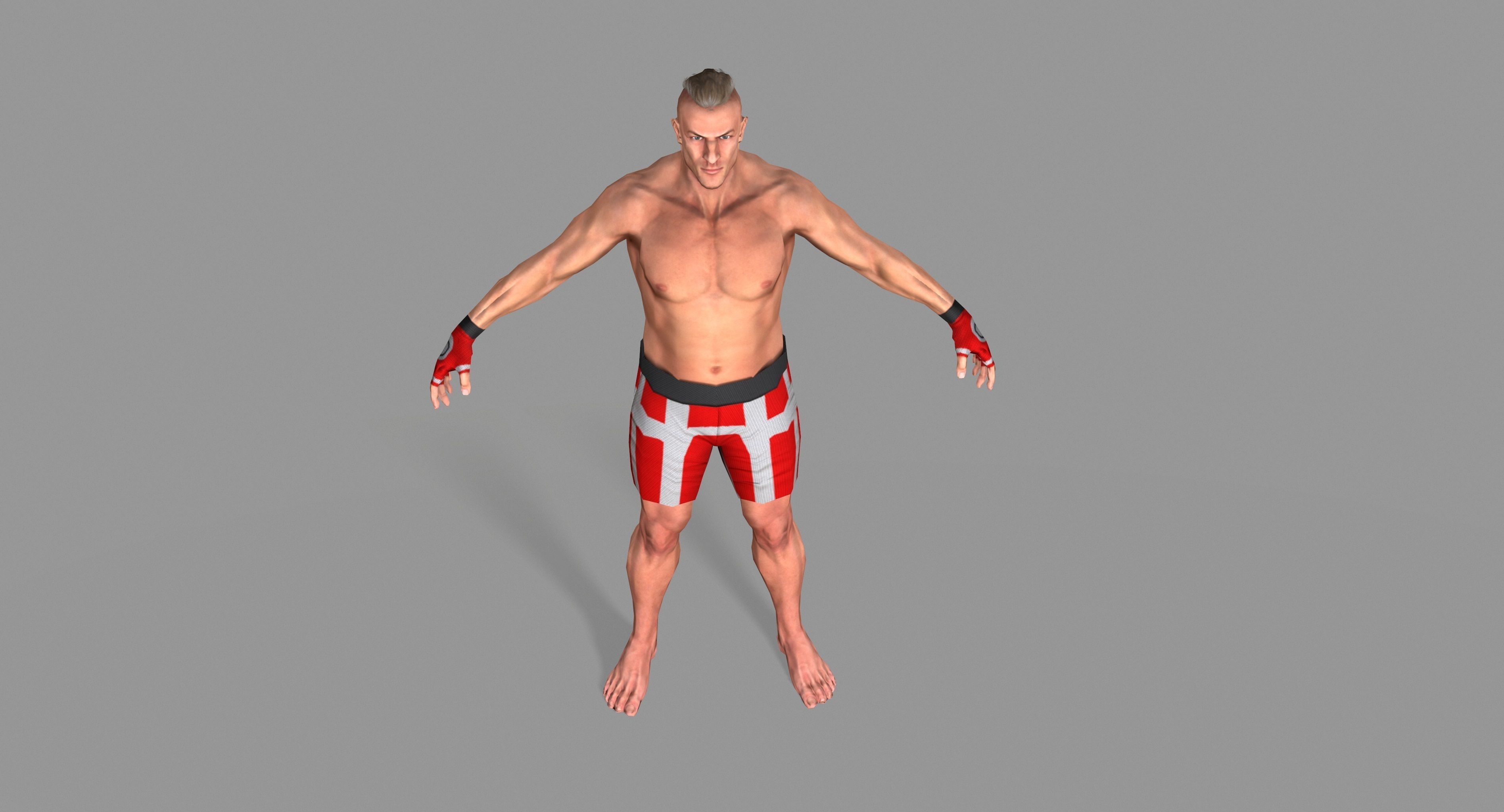 UFC Boxer Low-poly 3D model_33