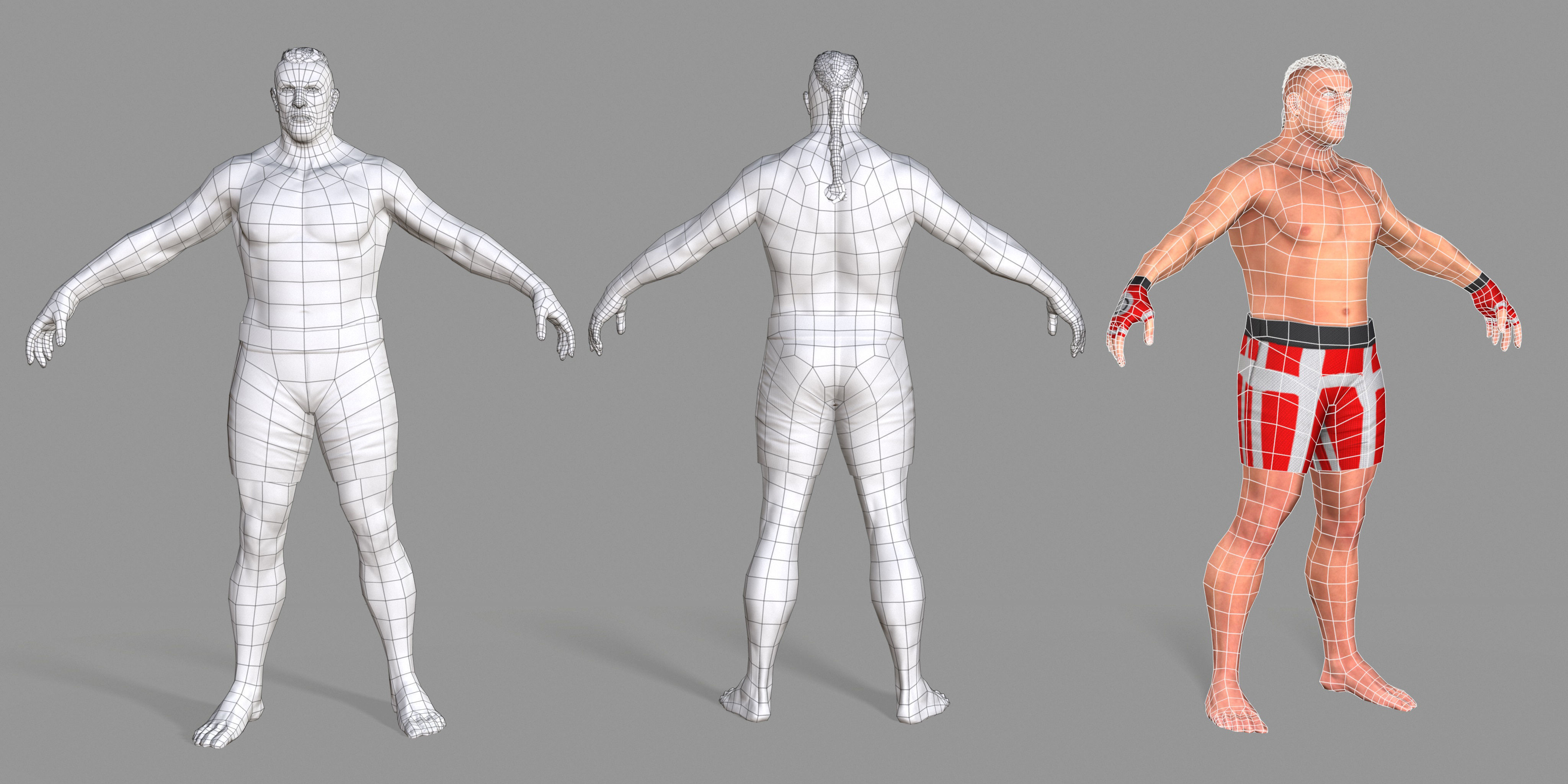 UFC Boxer Low-poly 3D model_3
