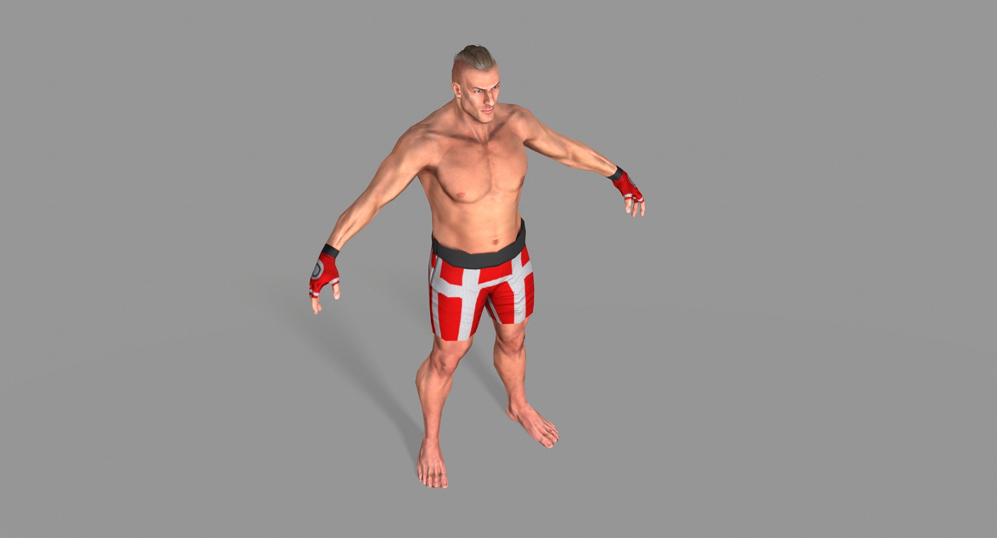 UFC Boxer Low-poly 3D model_20