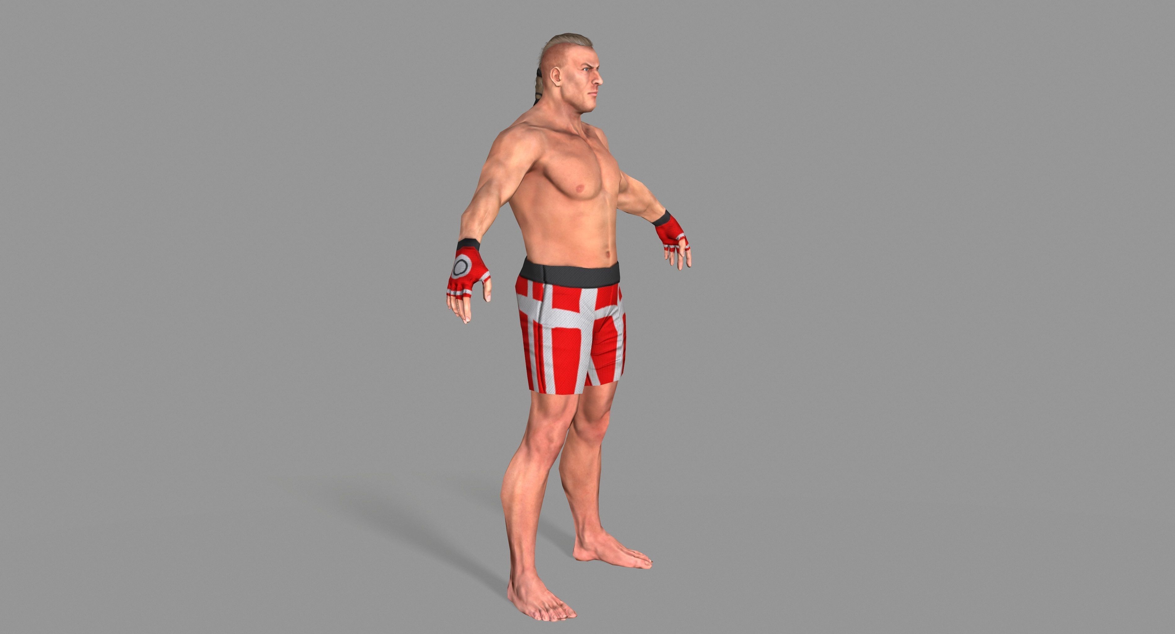 UFC Boxer Low-poly 3D model_6