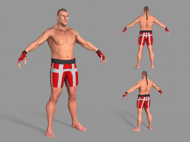 UFC Boxer Low-poly 3D model