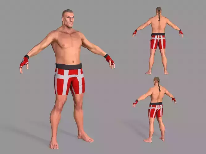 UFC Boxer Low-poly 3D model