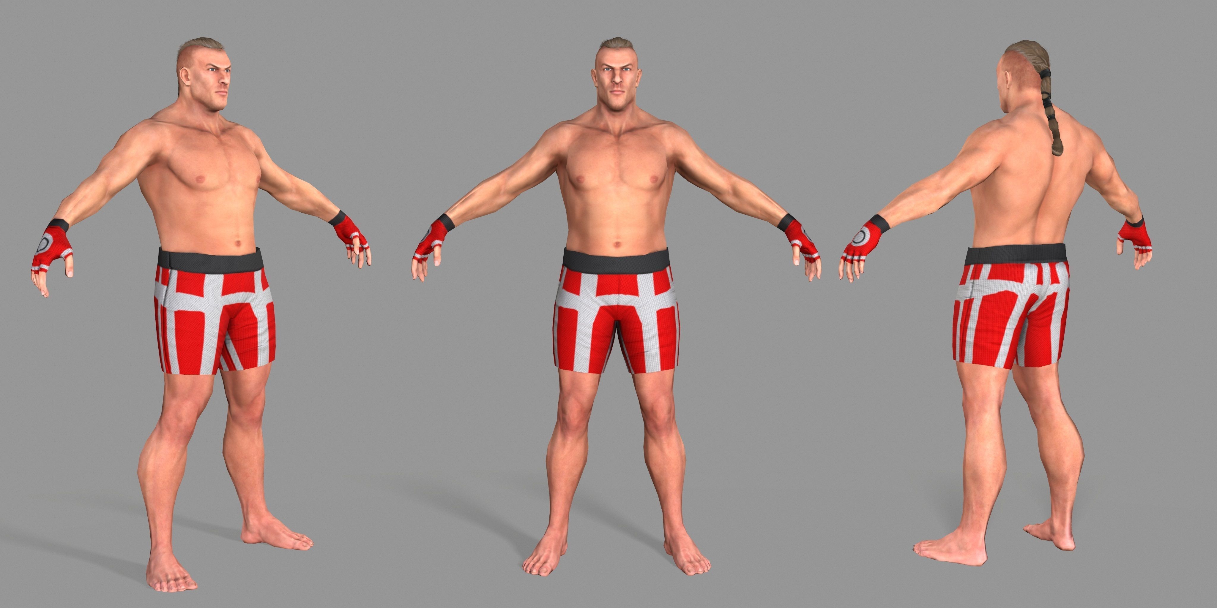 UFC Boxer Low-poly 3D model_1