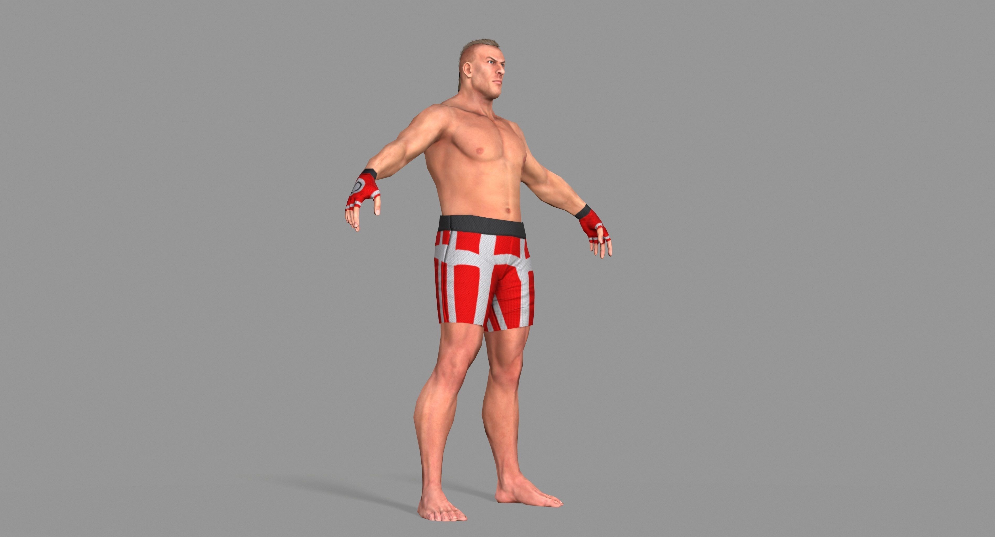 UFC Boxer Low-poly 3D model_36
