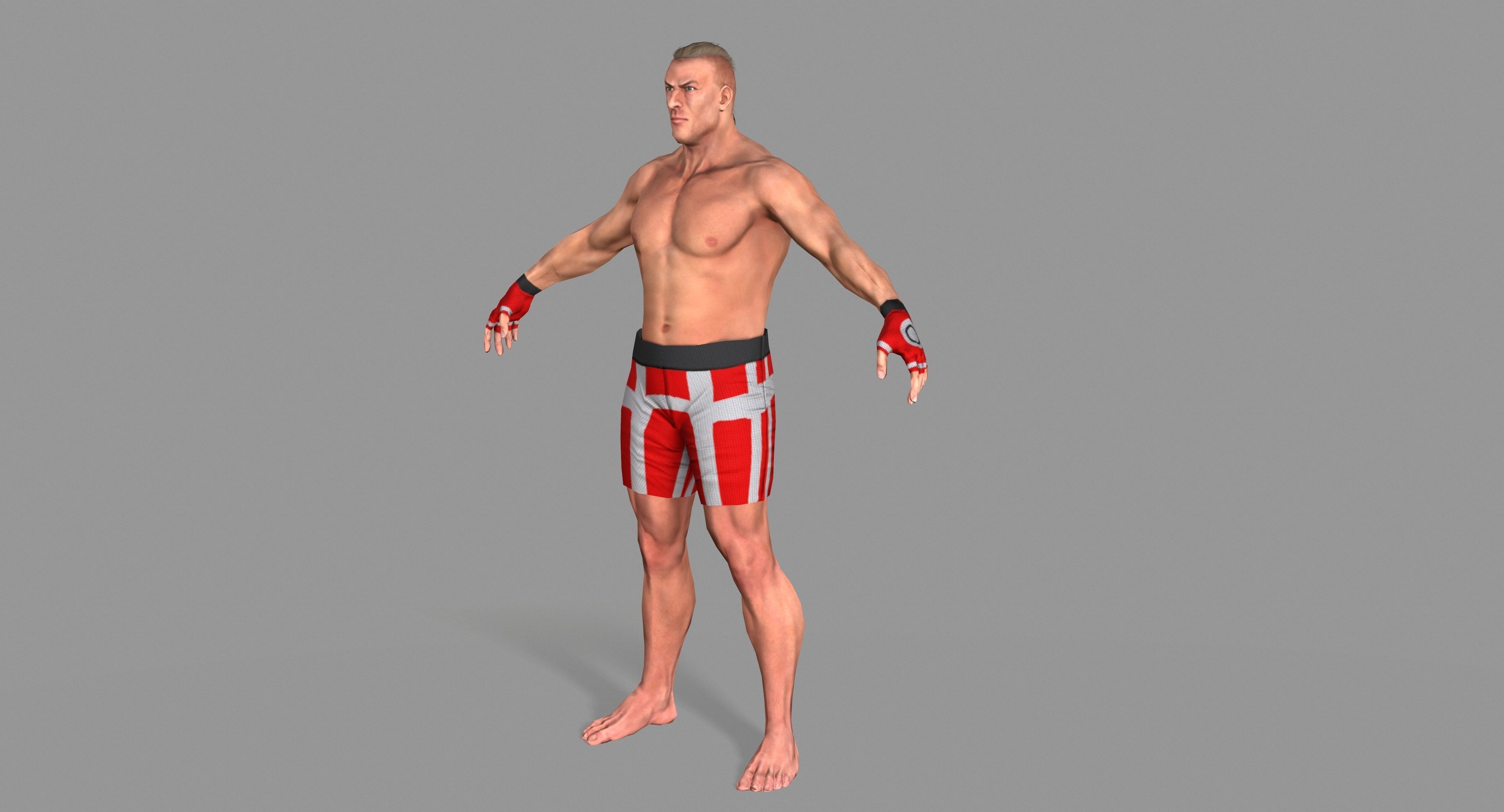 UFC Boxer Low-poly 3D model_16