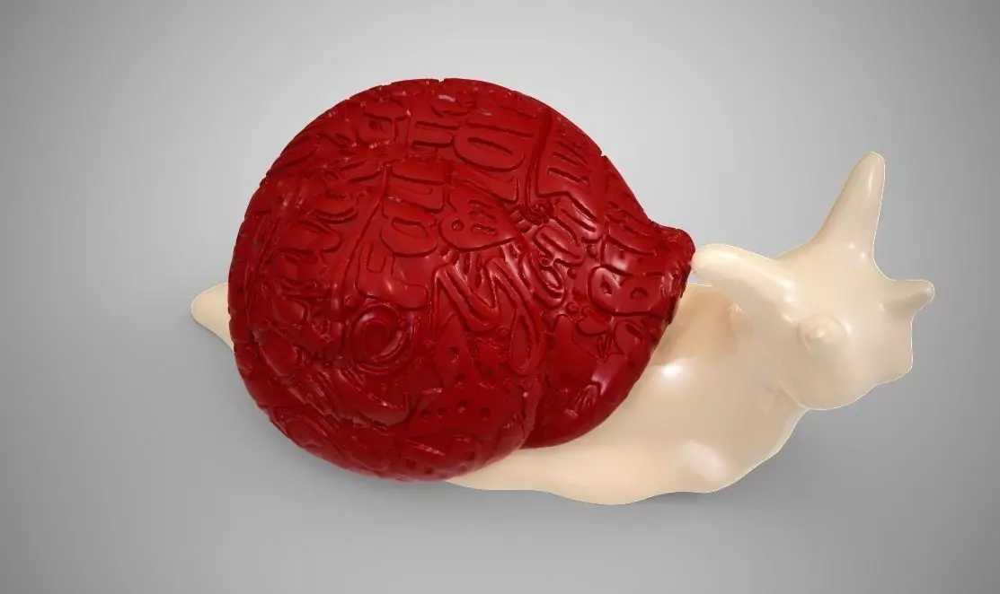 Snail in love 3D print model_0