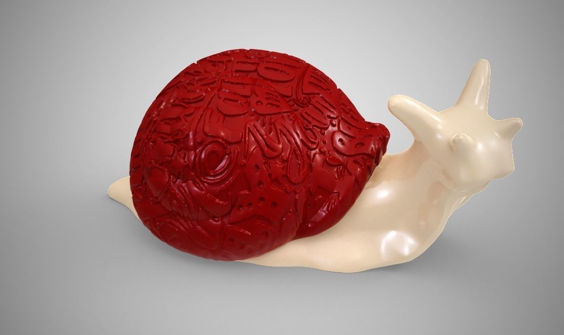 Snail in love 3D print model_10