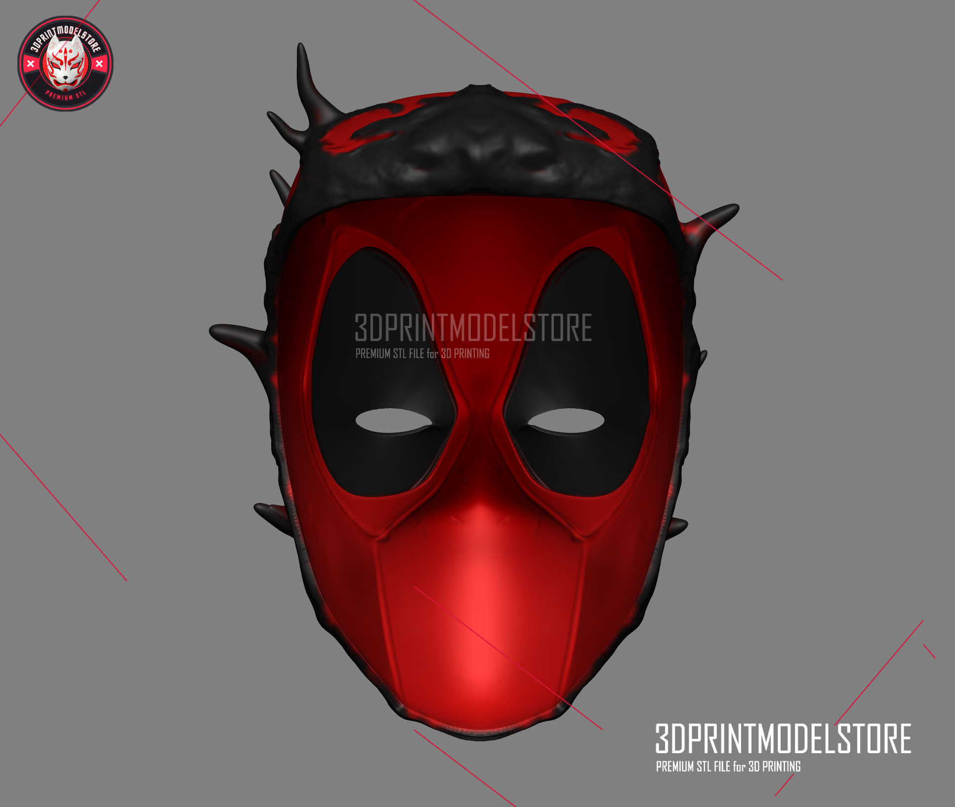 Deadpool Mask - Venom Mask Marvel Cosplay Halloween Helmet 3D print model_3