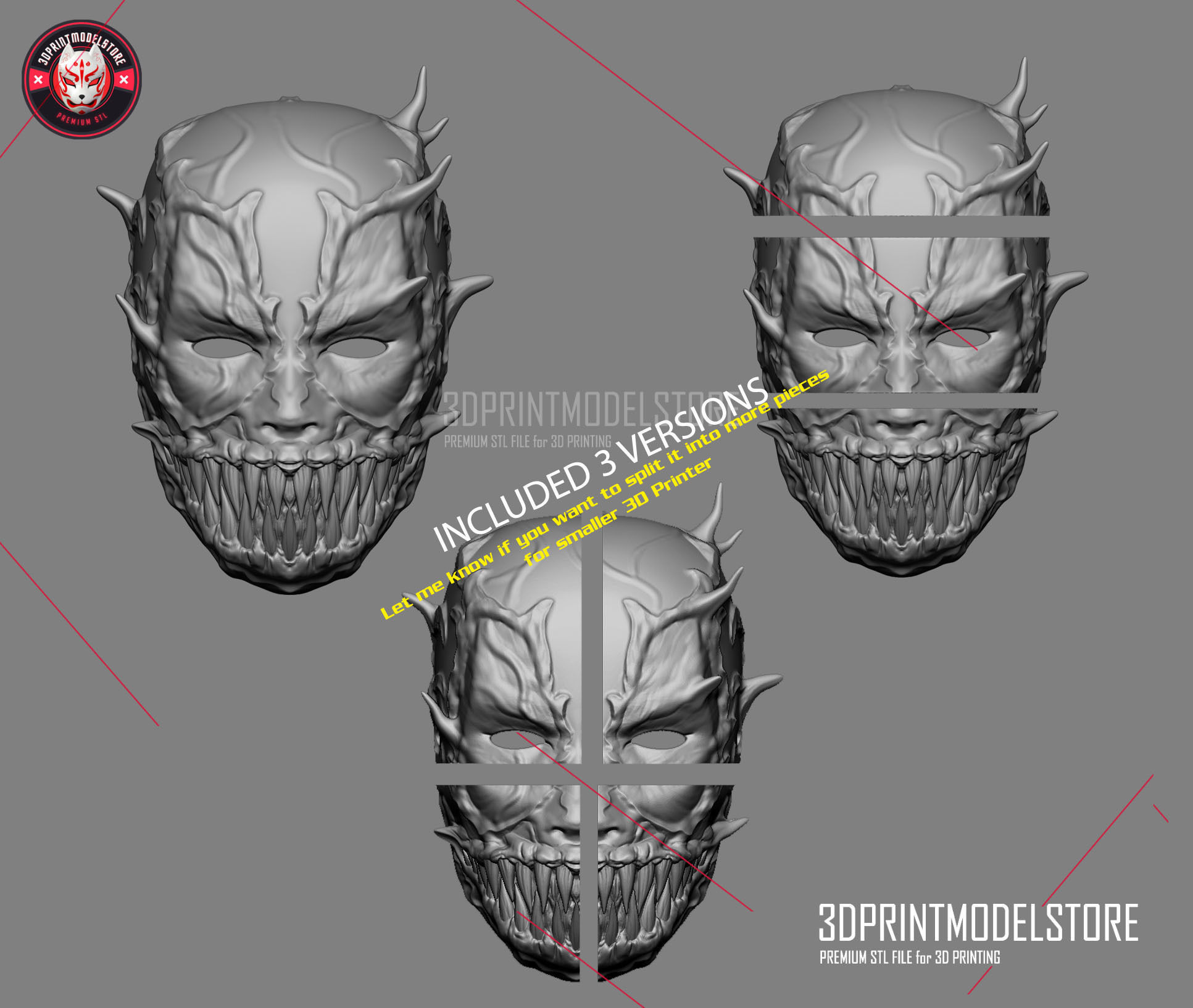 Deadpool Mask - Venom Mask Marvel Cosplay Halloween Helmet 3D print model_6