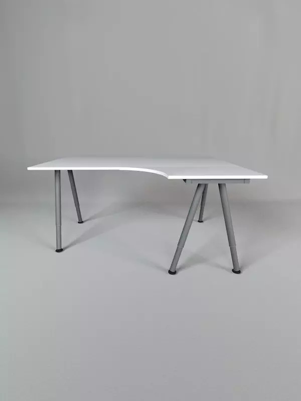 Schreibtisch office desk with curved legs 3D model_0