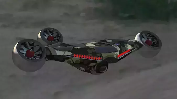 Advanced drone model - 3 variants Low-poly 3D model