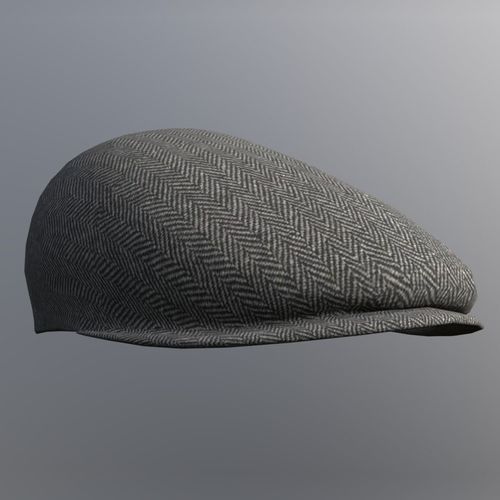 Flatcap herringbone cap Low-poly 3D model