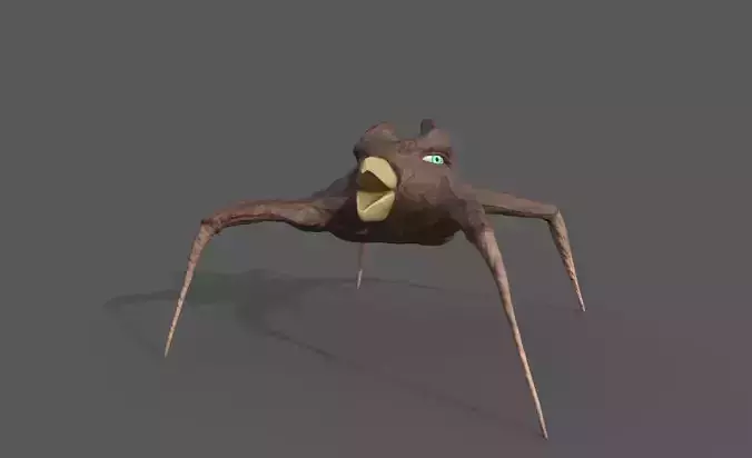 Spiked Bird Low-poly 3D model