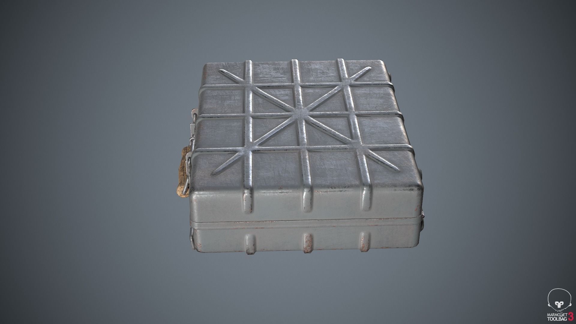 Container Ammunition Grey Low-poly 3D model_6