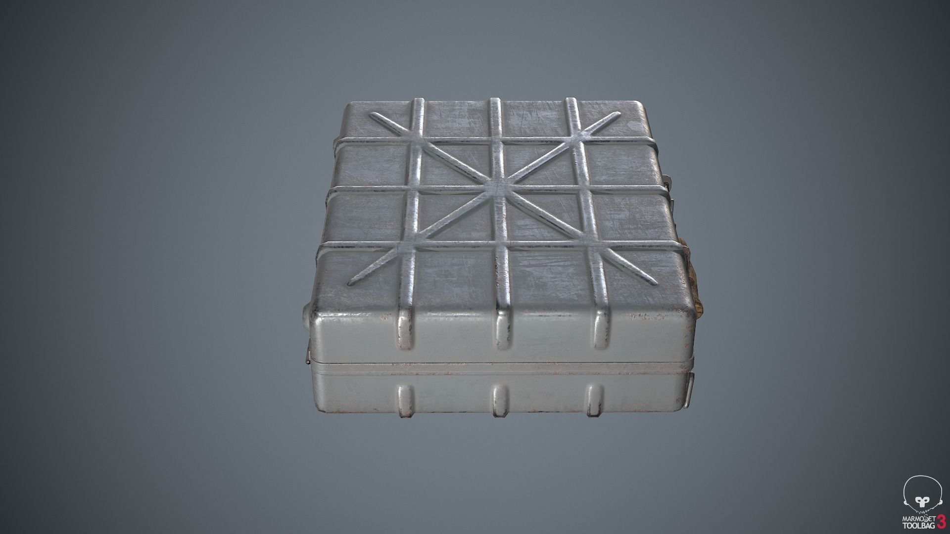 Container Ammunition Grey Low-poly 3D model_2