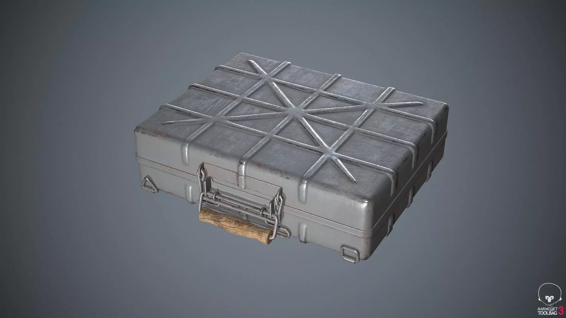 Container Ammunition Grey Low-poly 3D model_0