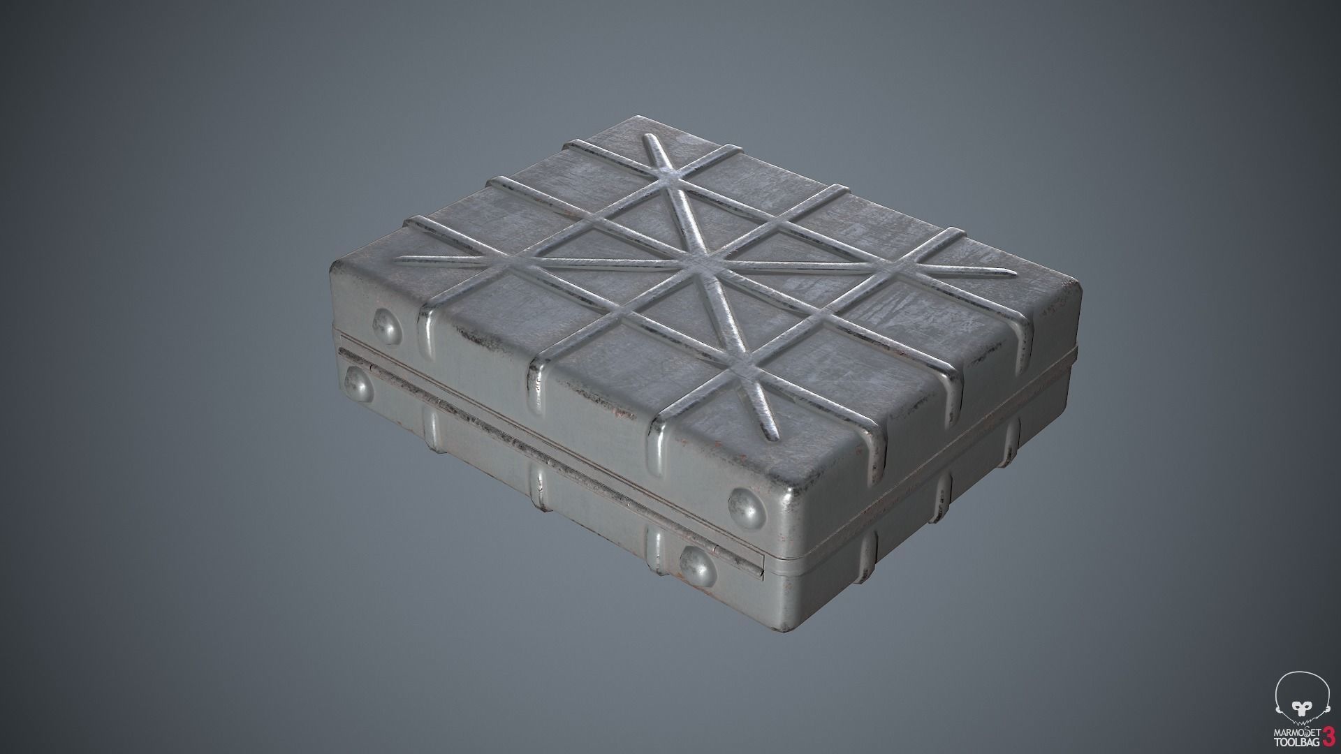Container Ammunition Grey Low-poly 3D model_3