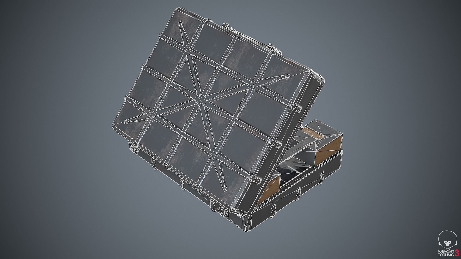 Container Ammunition Grey Low-poly 3D model_11