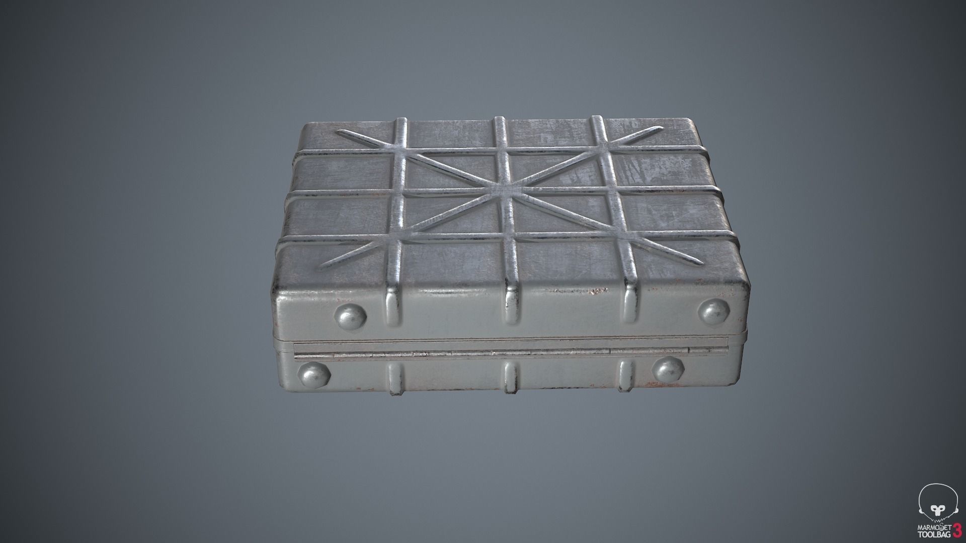 Container Ammunition Grey Low-poly 3D model_4