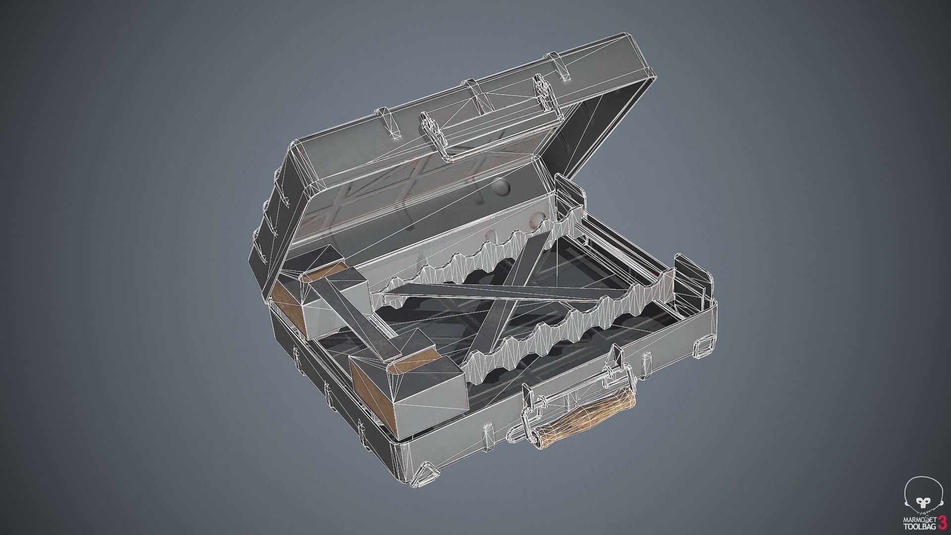 Container Ammunition Grey Low-poly 3D model_10