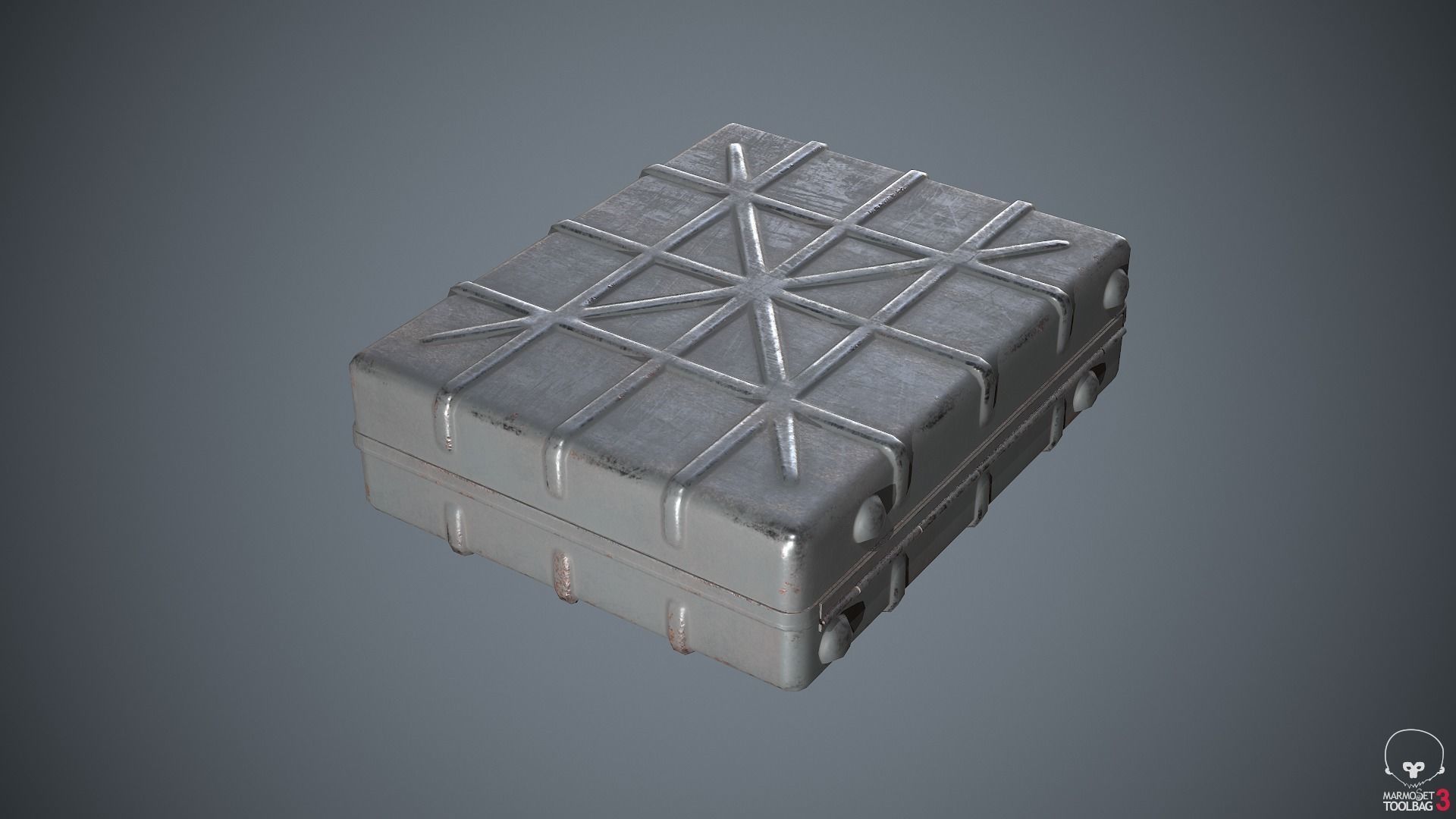 Container Ammunition Grey Low-poly 3D model_5