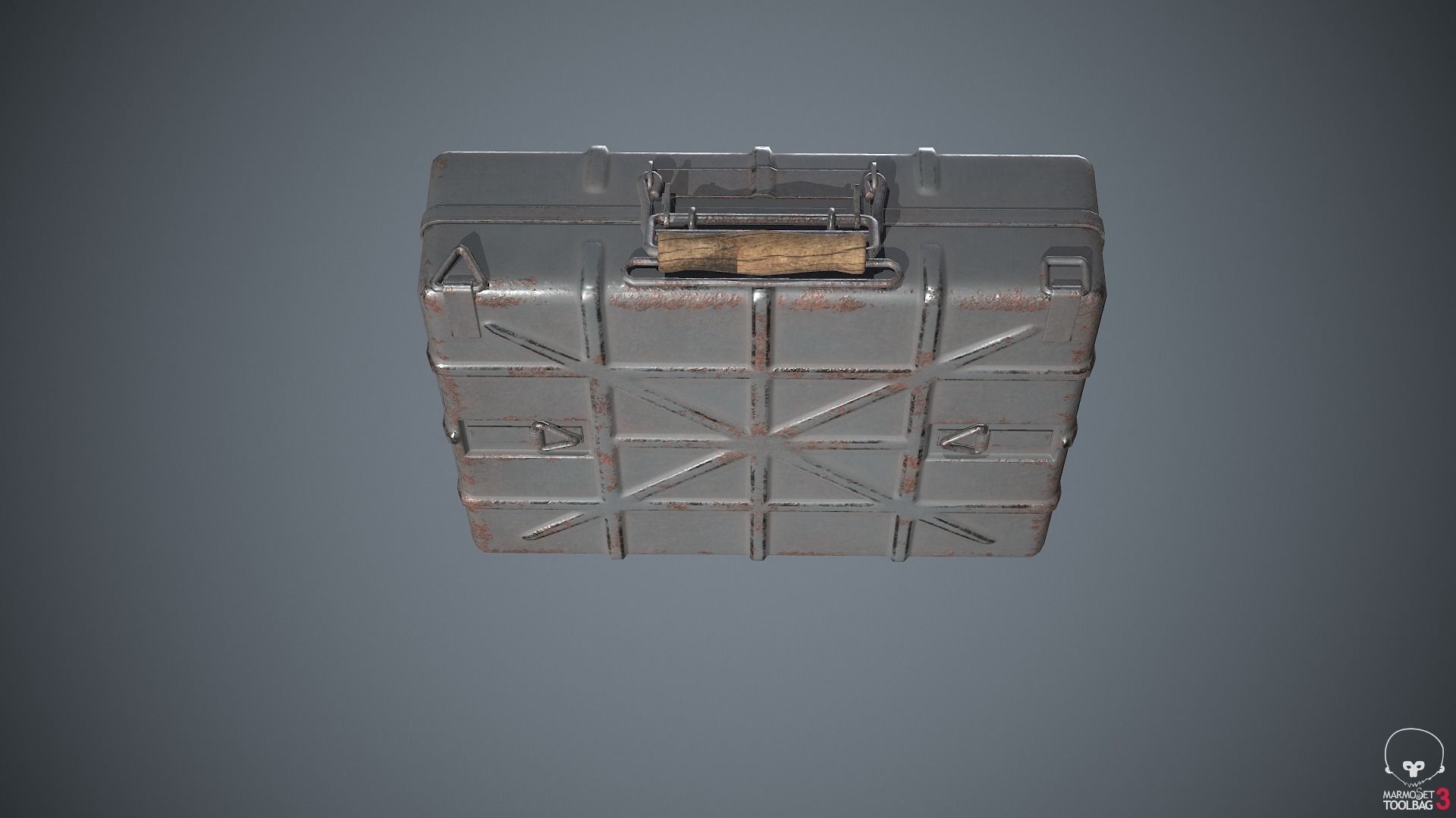 Container Ammunition Grey Low-poly 3D model_7