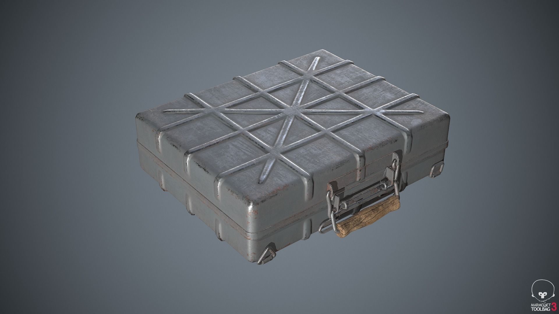 Container Ammunition Grey Low-poly 3D model_1