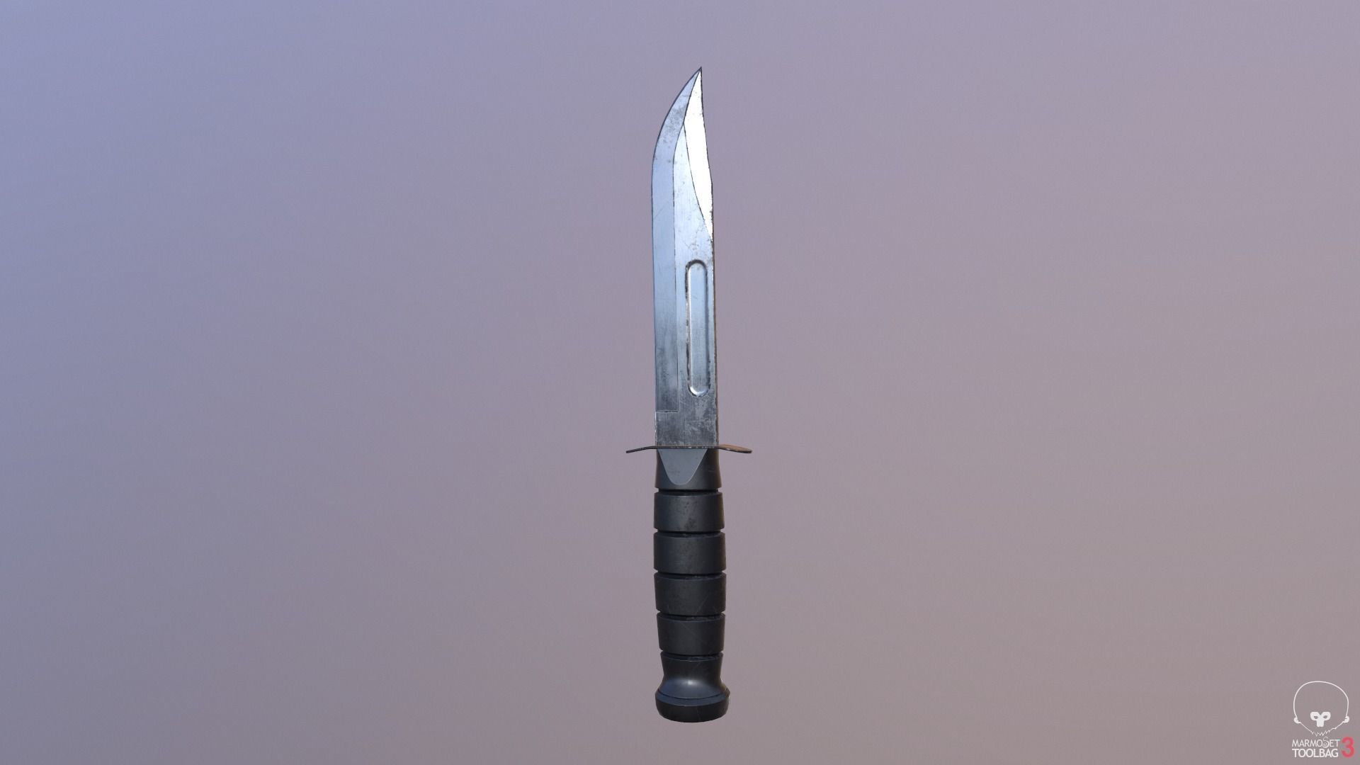 Realistic High Quality Low Poly Combat Knife Low-poly 3D model_34