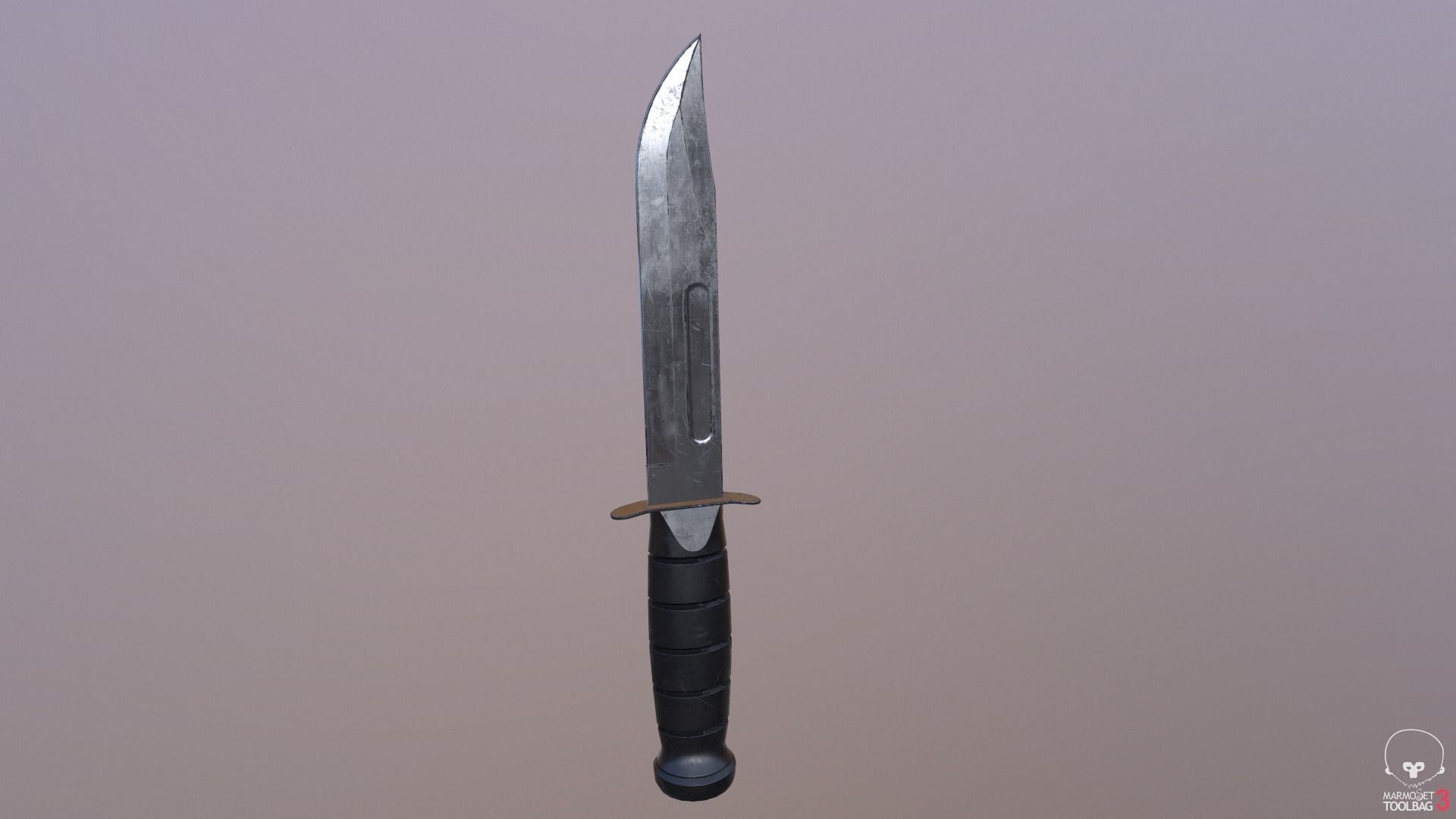 Realistic High Quality Low Poly Combat Knife Low-poly 3D model_33