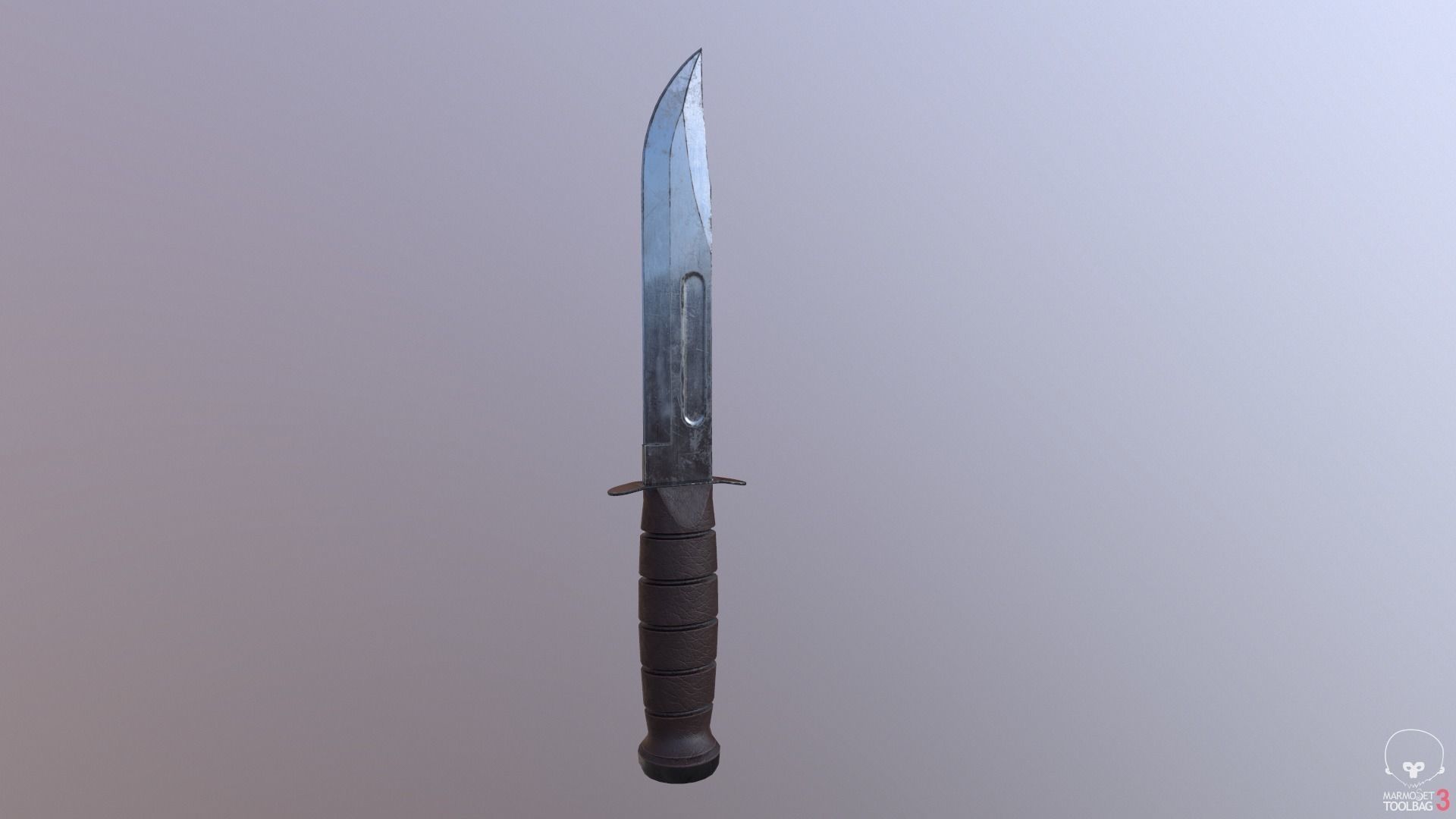 Realistic High Quality Low Poly Combat Knife Low-poly 3D model_30
