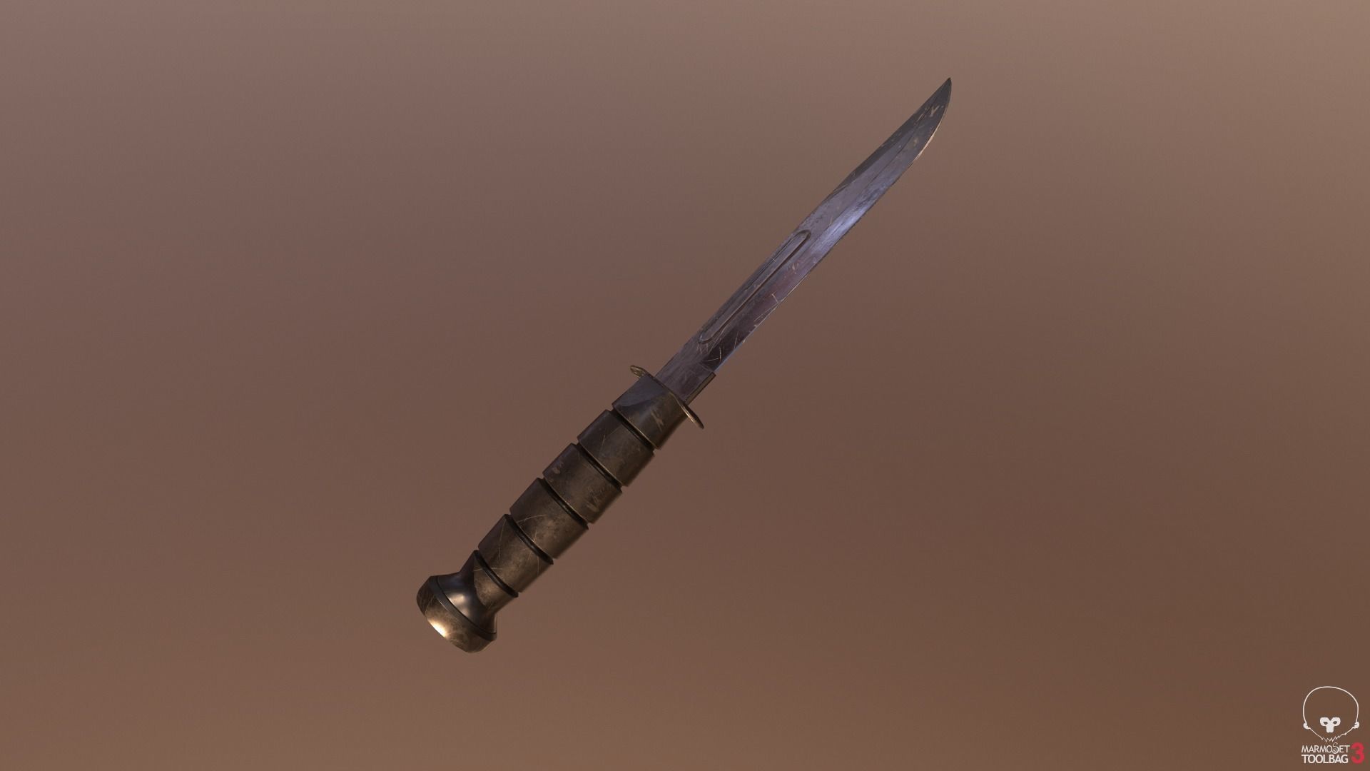 Realistic High Quality Low Poly Combat Knife Low-poly 3D model_40