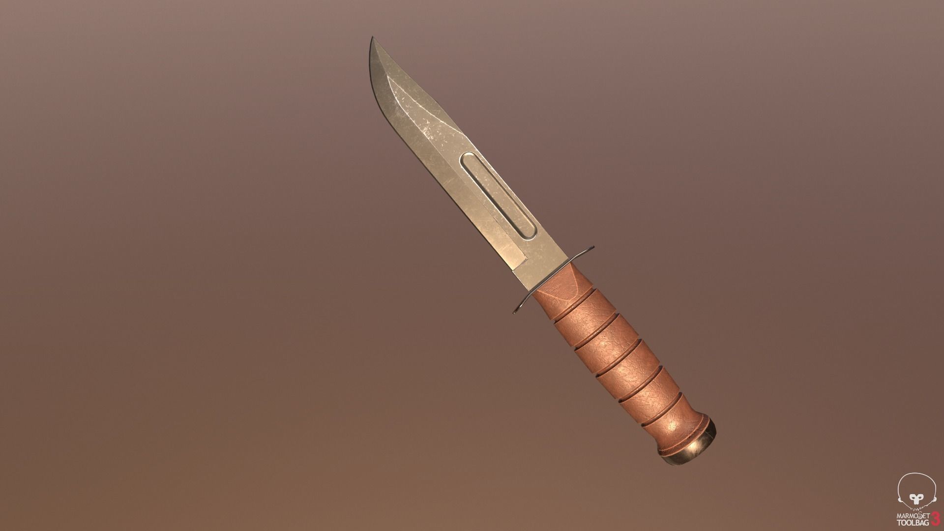 Realistic High Quality Low Poly Combat Knife Low-poly 3D model_48