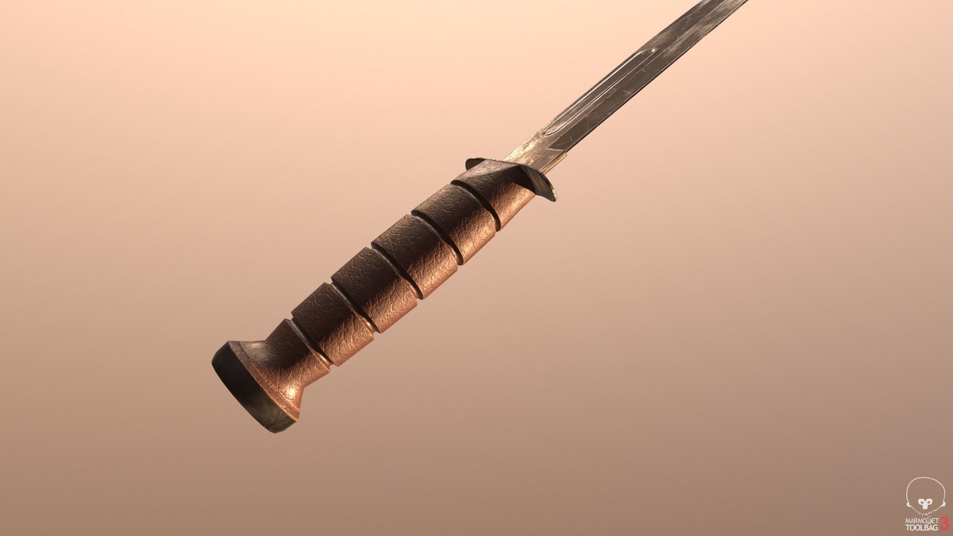 Realistic High Quality Low Poly Combat Knife Low-poly 3D model_46