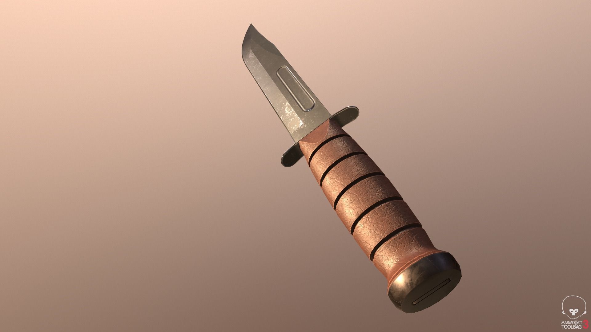 Realistic High Quality Low Poly Combat Knife Low-poly 3D model_49