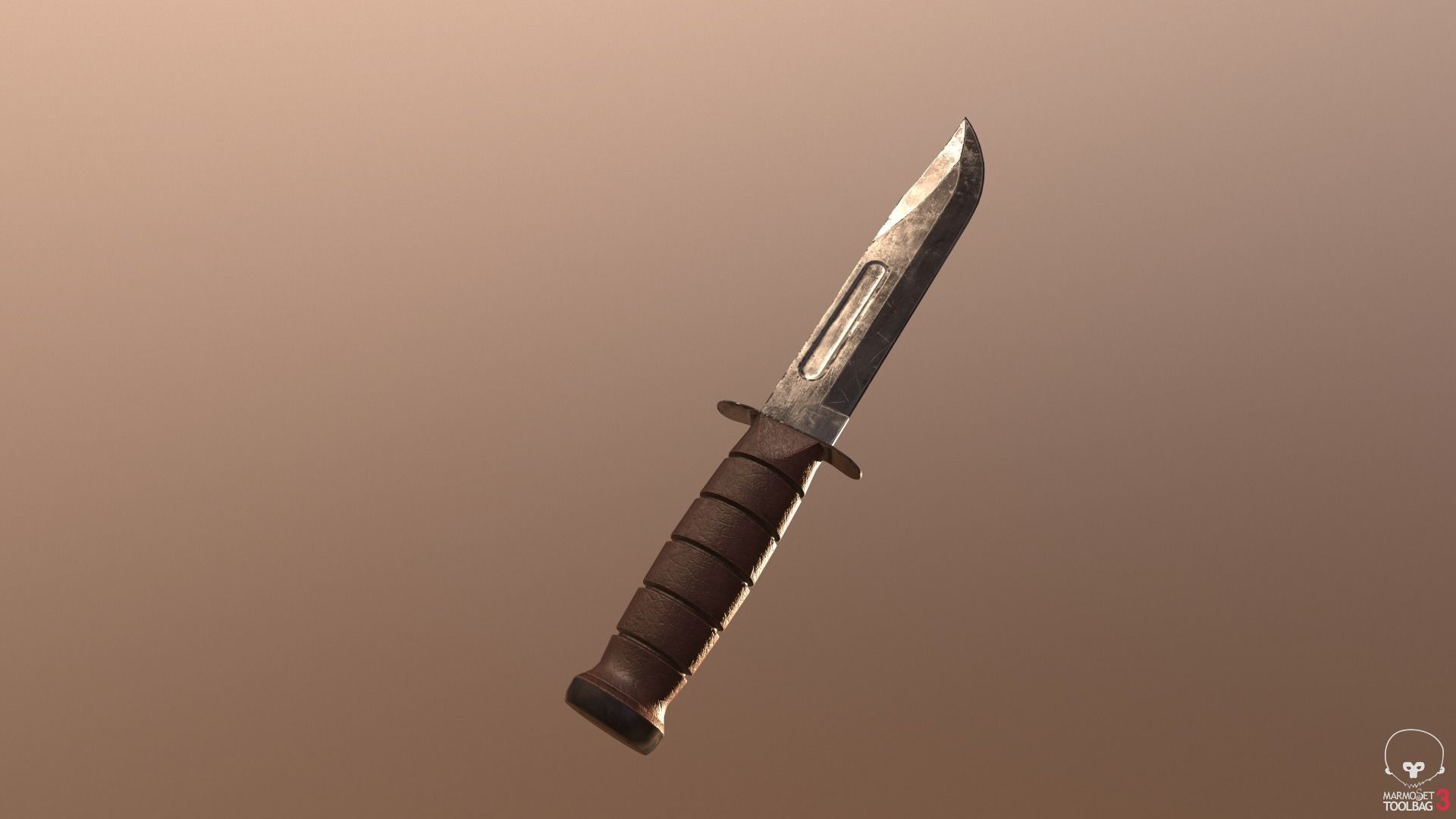 Realistic High Quality Low Poly Combat Knife Low-poly 3D model_41
