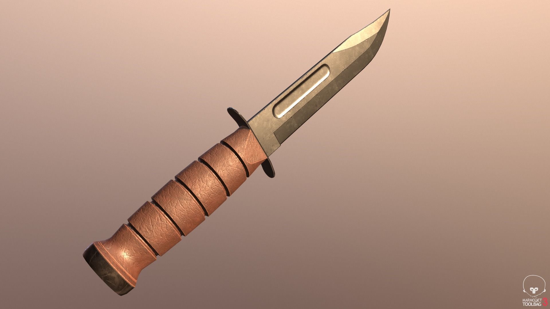 Realistic High Quality Low Poly Combat Knife Low-poly 3D model_51