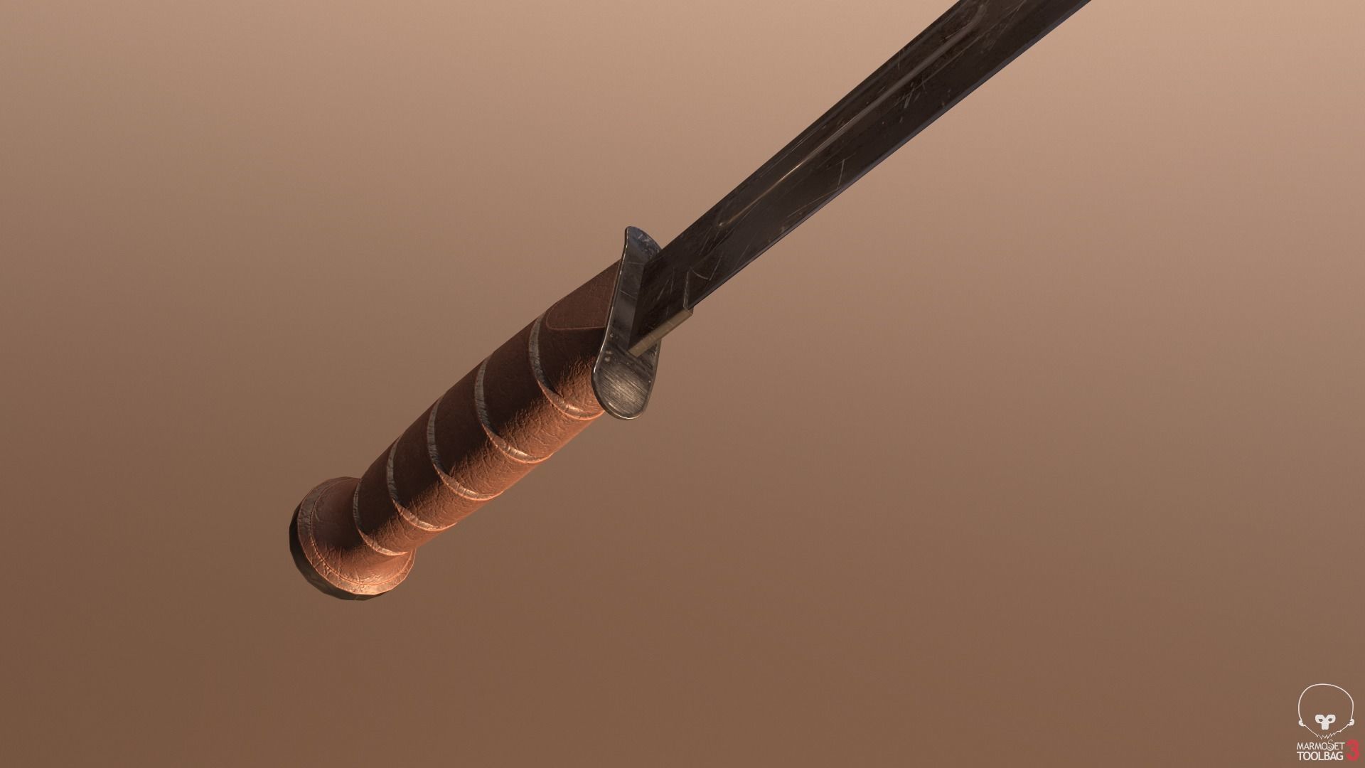 Realistic High Quality Low Poly Combat Knife Low-poly 3D model_44