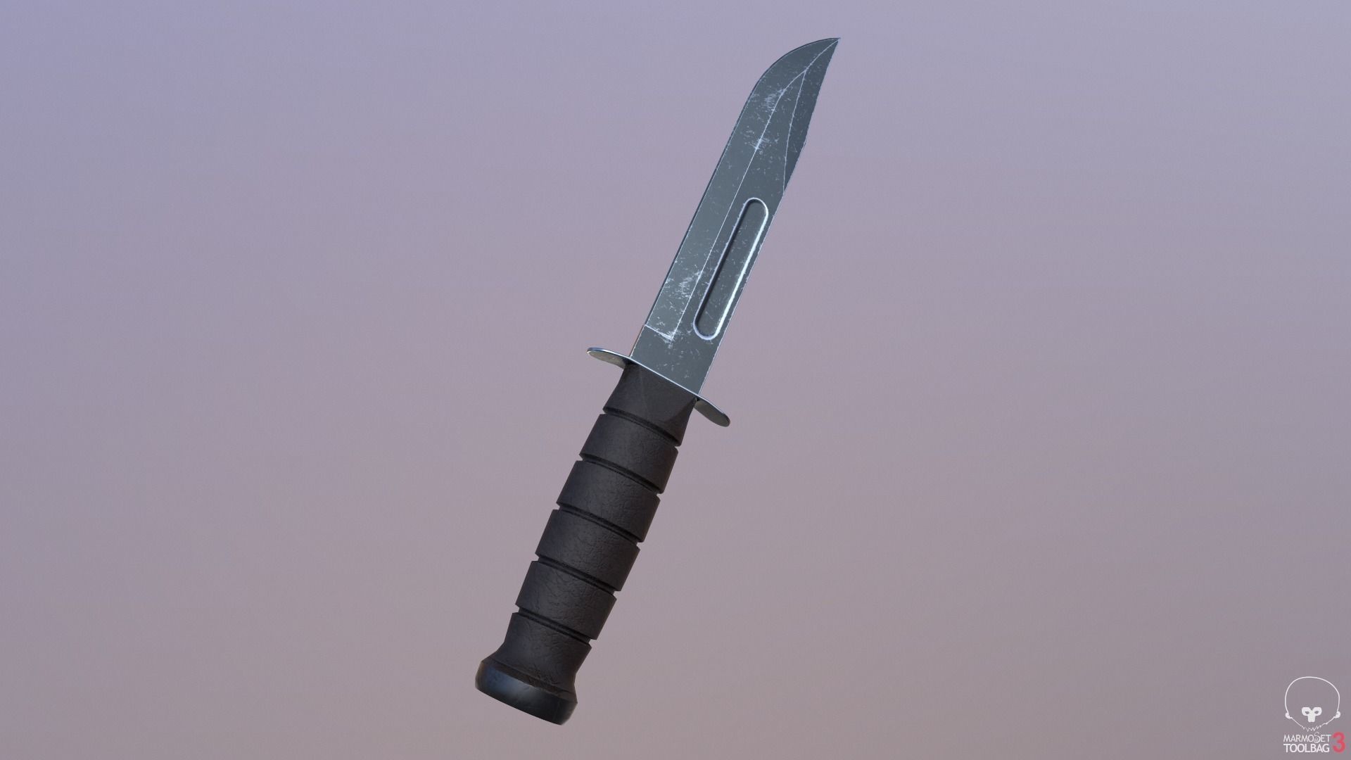 Realistic High Quality Low Poly Combat Knife Low-poly 3D model_14