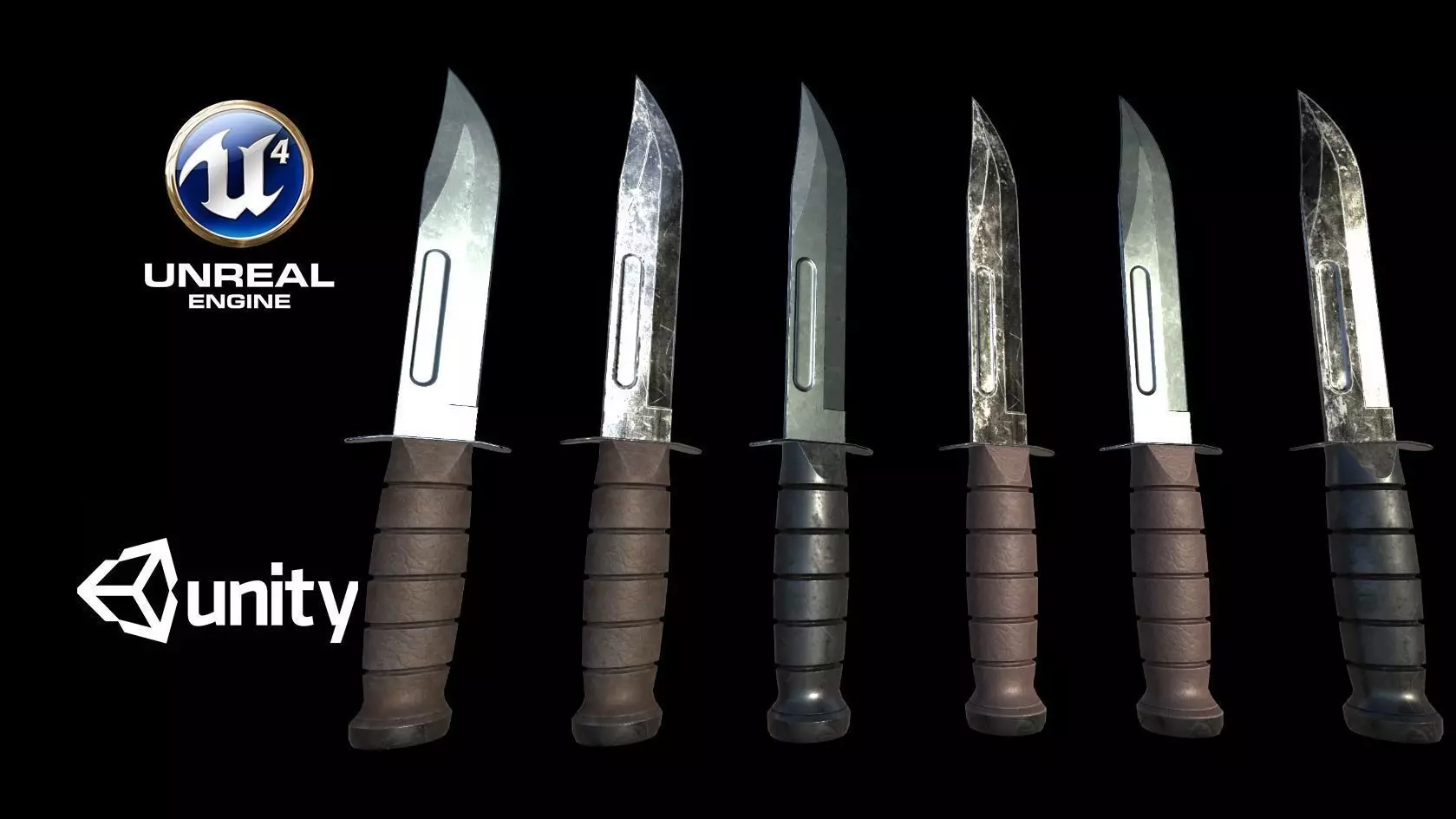 Realistic High Quality Low Poly Combat Knife Low-poly 3D model_0