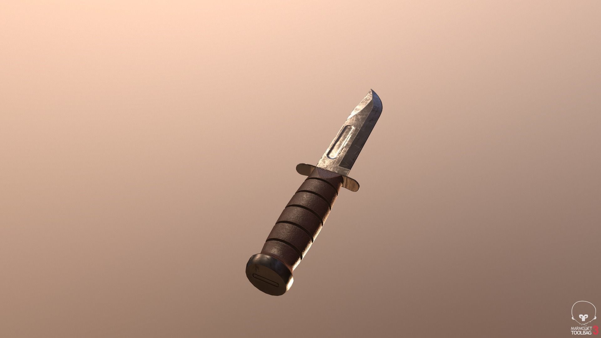 Realistic High Quality Low Poly Combat Knife Low-poly 3D model_42