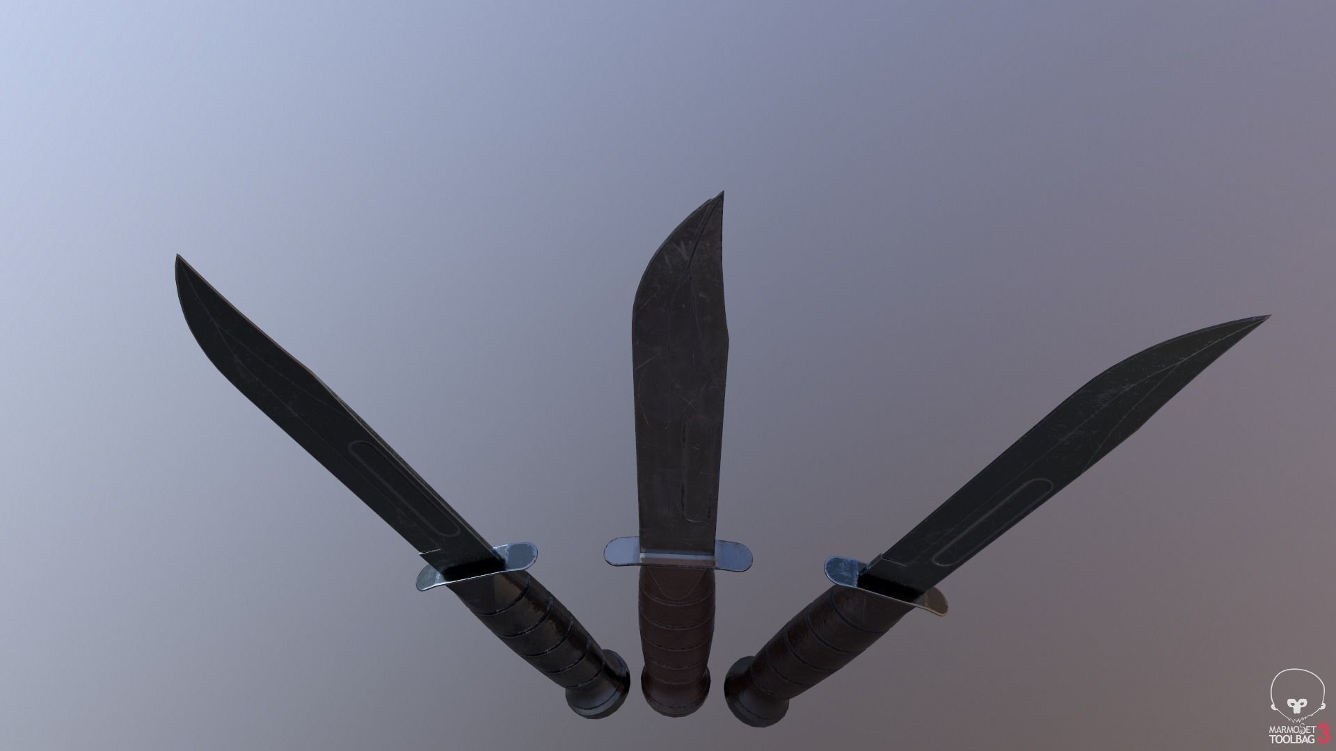 Realistic High Quality Low Poly Combat Knife Low-poly 3D model_13
