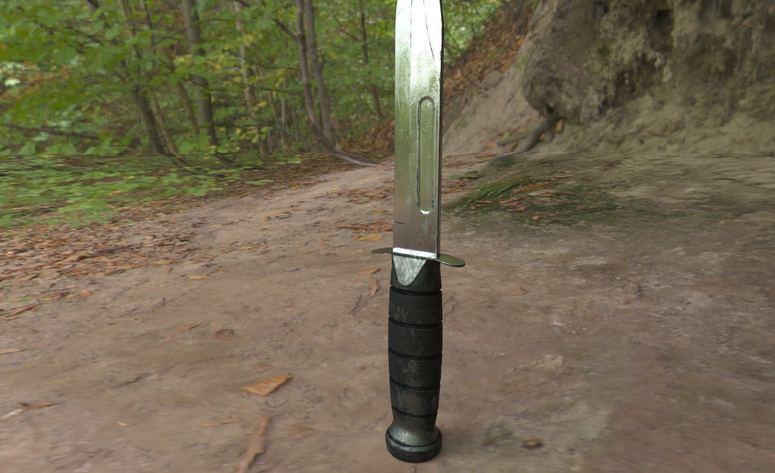 Realistic High Quality Low Poly Combat Knife Low-poly 3D model_8