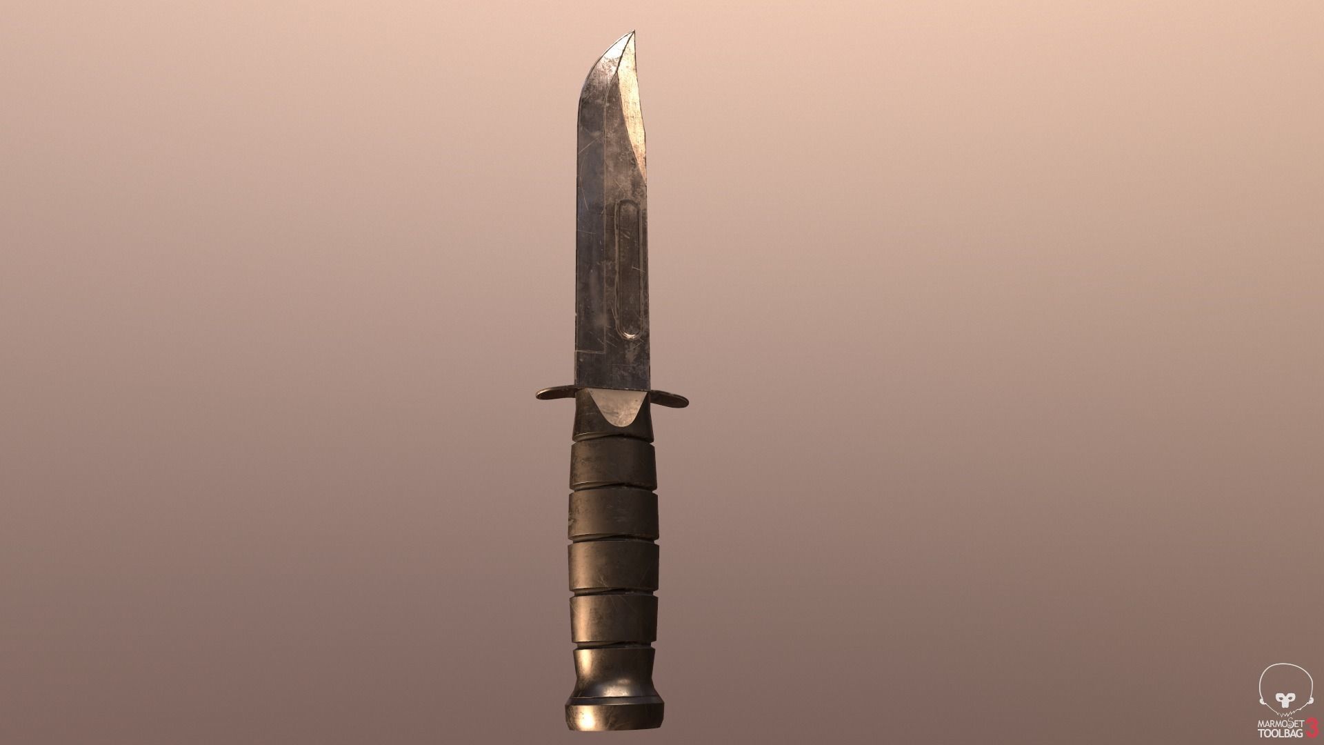 Realistic High Quality Low Poly Combat Knife Low-poly 3D model_36