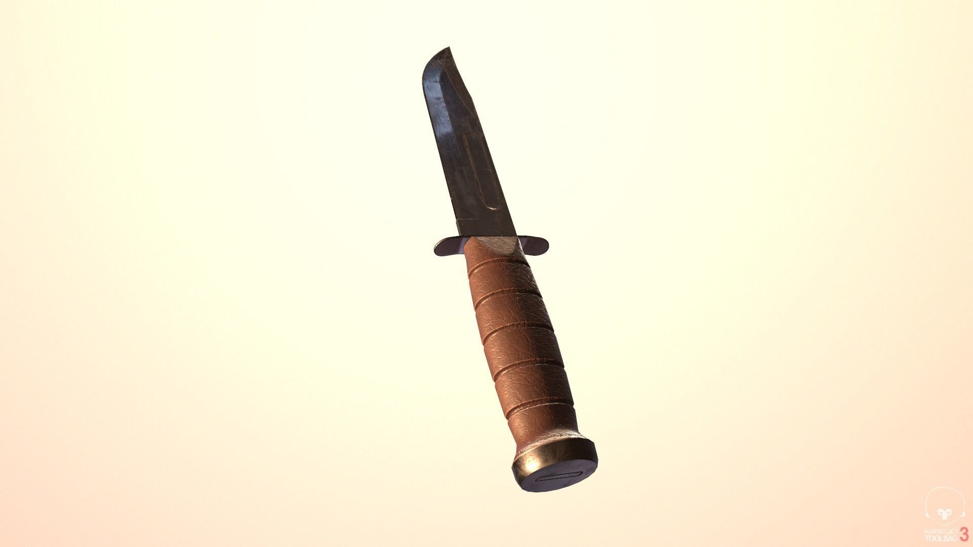 Realistic High Quality Low Poly Combat Knife Low-poly 3D model_47