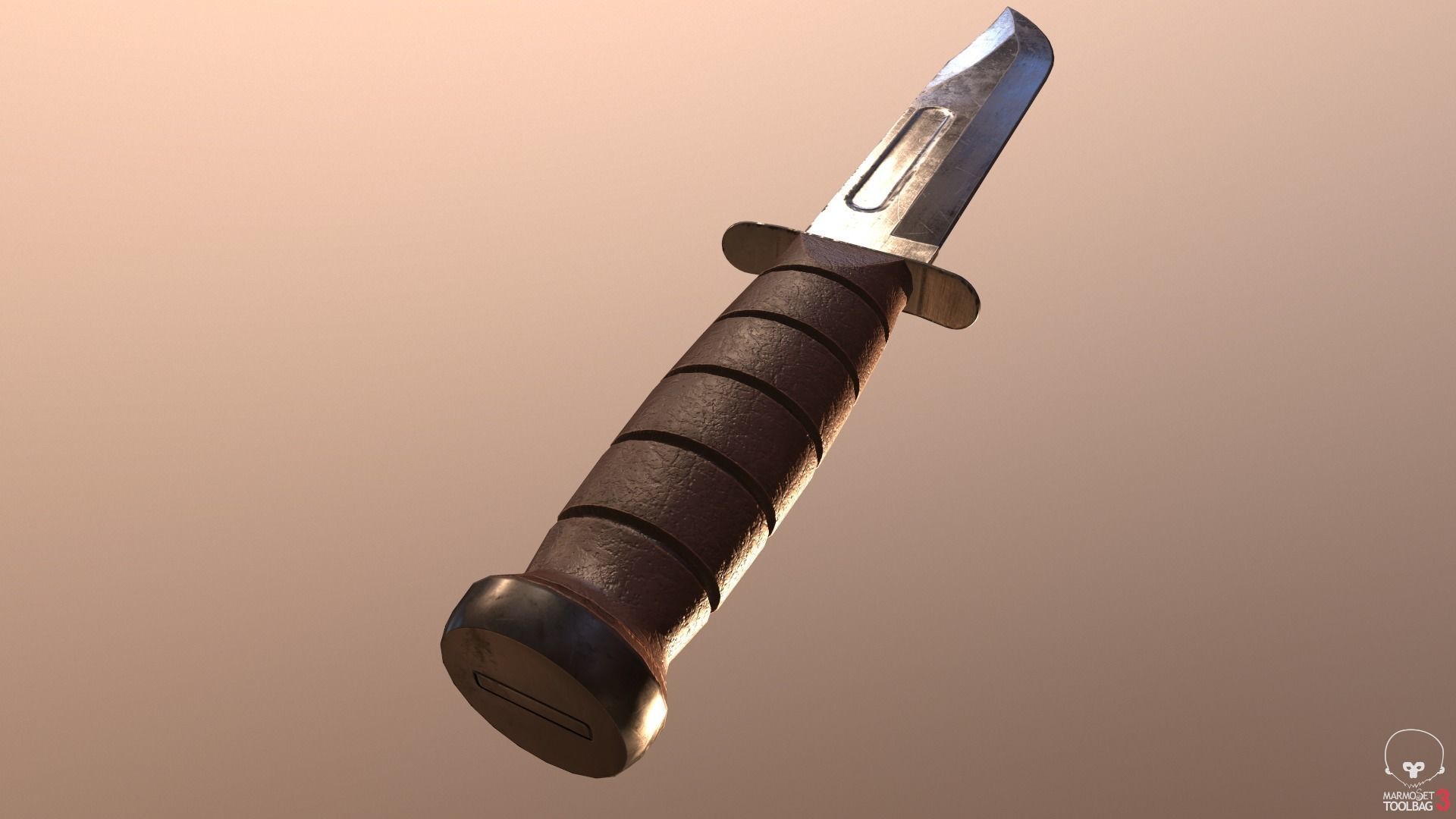 Realistic High Quality Low Poly Combat Knife Low-poly 3D model_43