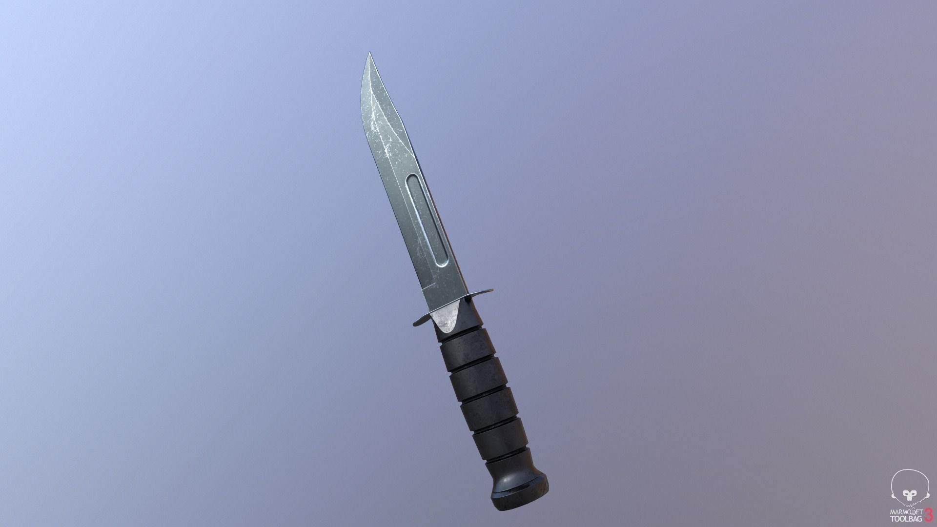 Realistic High Quality Low Poly Combat Knife Low-poly 3D model_20