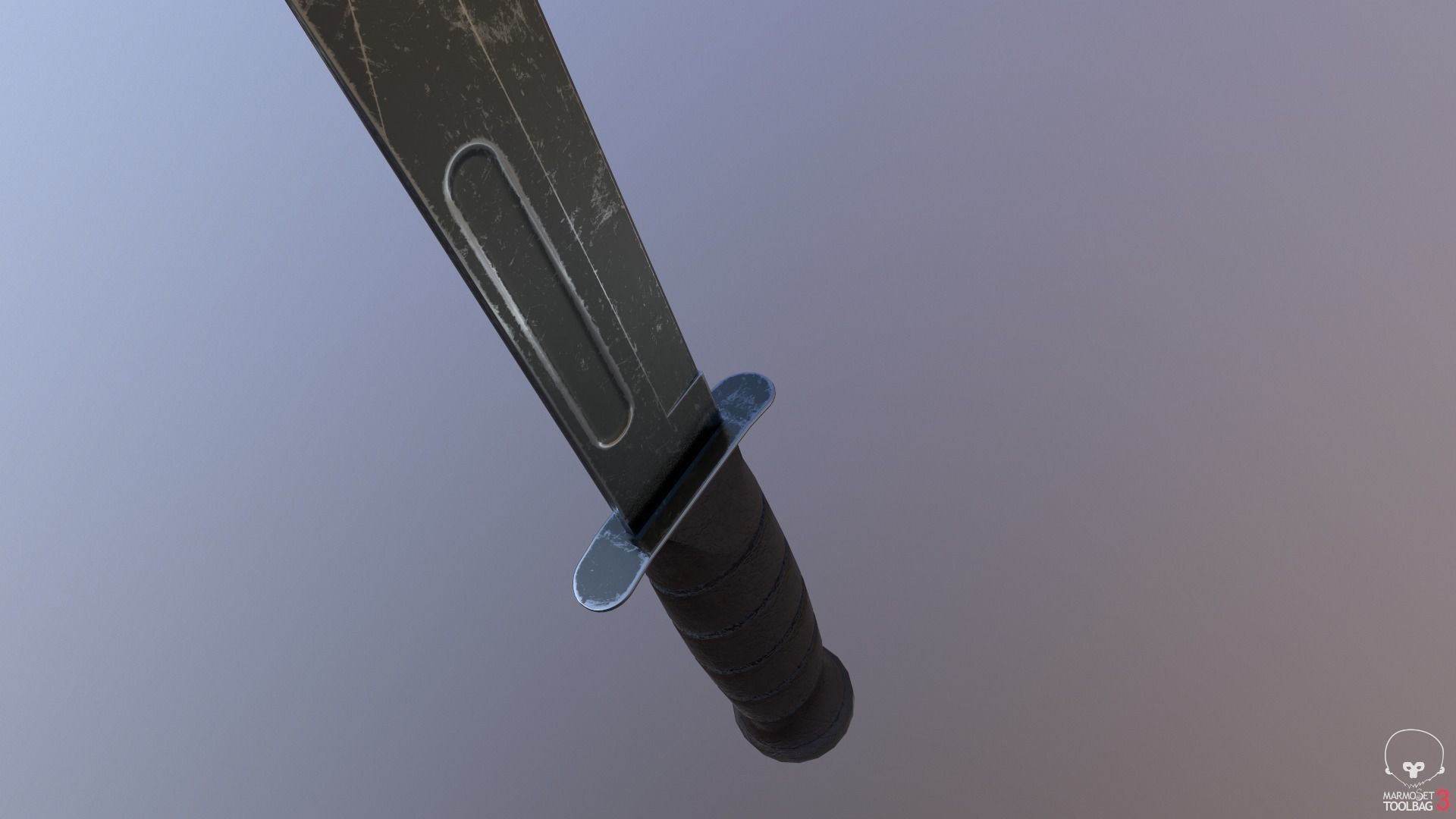 Realistic High Quality Low Poly Combat Knife Low-poly 3D model_17