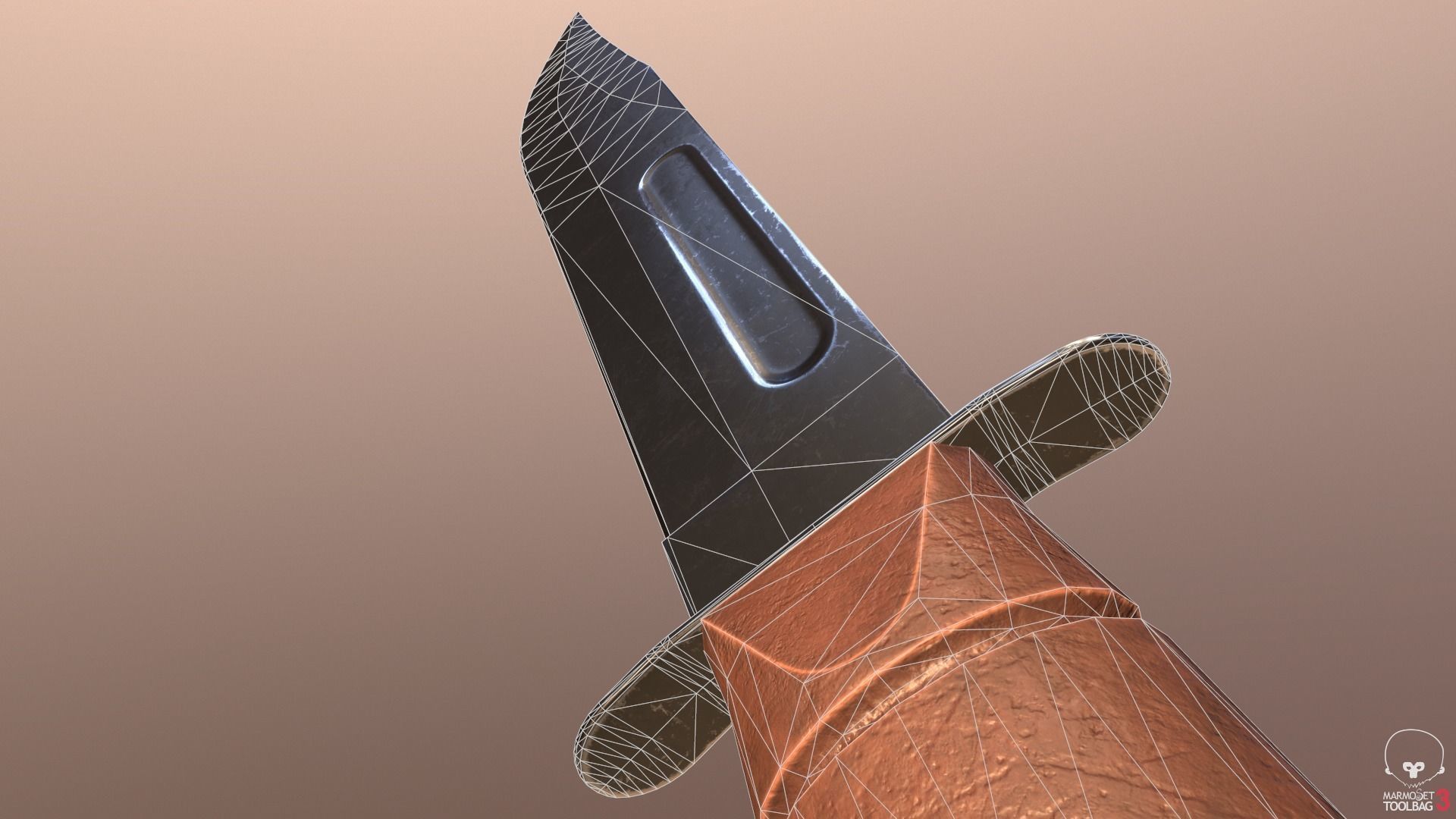 Realistic High Quality Low Poly Combat Knife Low-poly 3D model_7