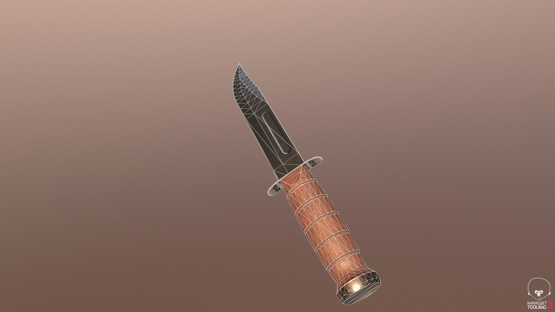 Realistic High Quality Low Poly Combat Knife Low-poly 3D model_56