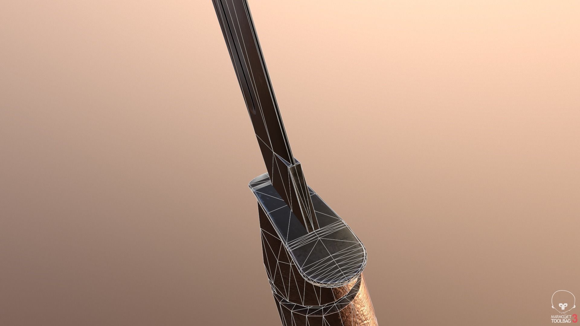 Realistic High Quality Low Poly Combat Knife Low-poly 3D model_6